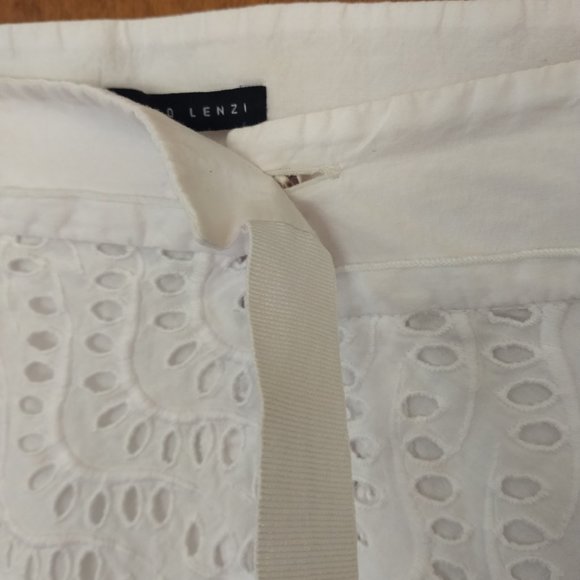 FABRIZIO LENZI EYELET WHITE LACE LINED  WRAP SKIRT SPORTY ATHLETIC CASUAL - Picture 11 of 16